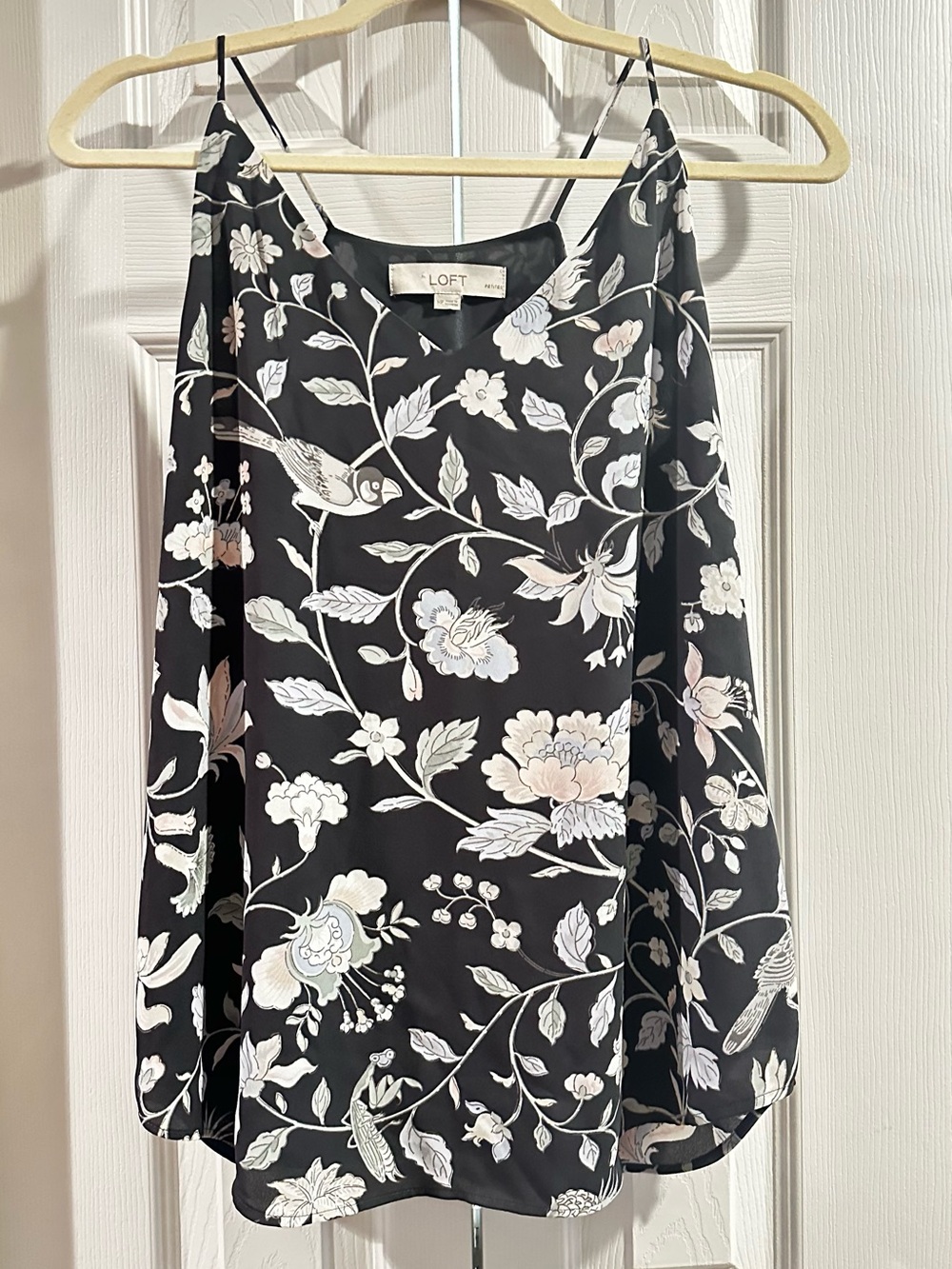 LOFT Navy Floral Cold-Shoulder Camisole